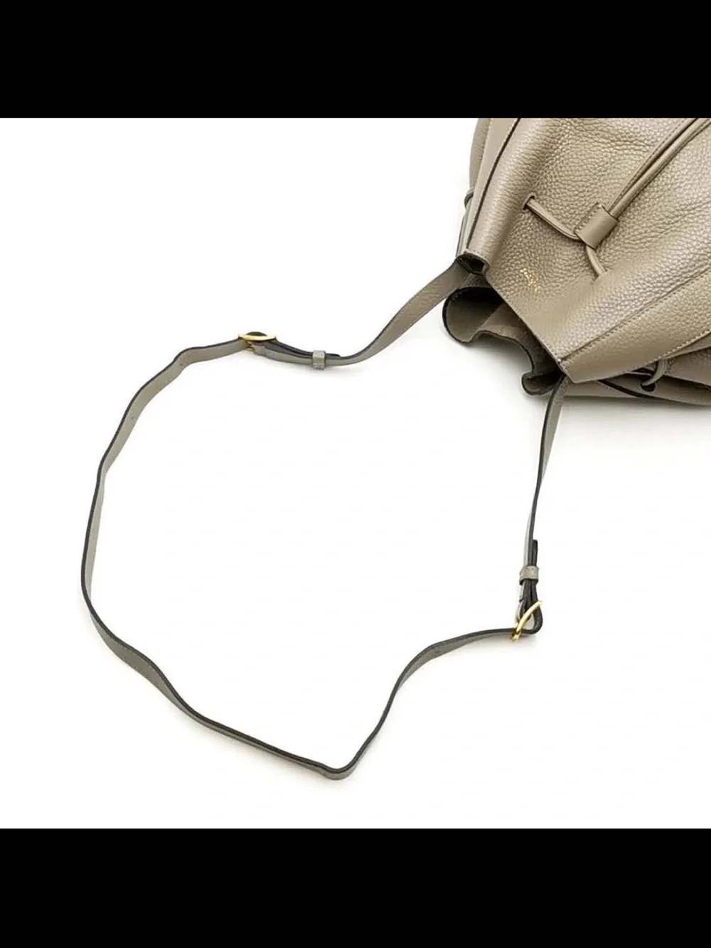 Mulberry Women's Taupe Pebbled Leather Drawstring Bucket Bag with Pouch